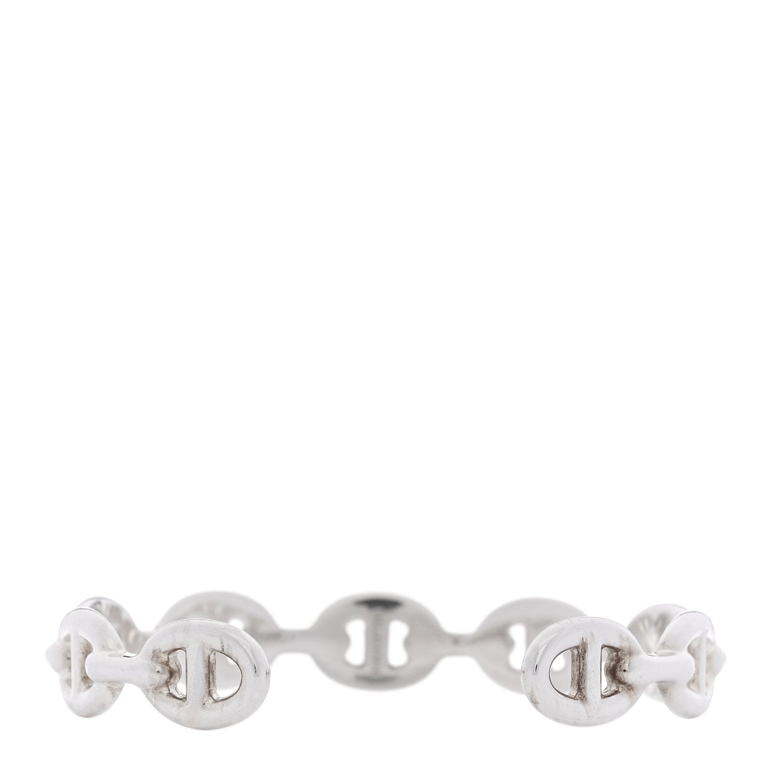 Hermes Sterling Silver MM Chaine d'Ancre Enchainee Cuff Bracelet ST 2 of 5