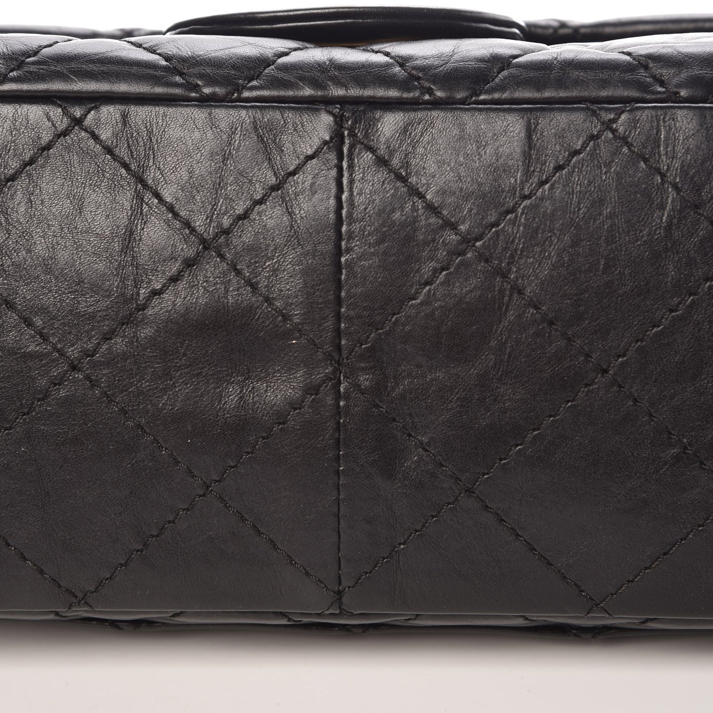 Aged Calfskin Quilted 2.55 Reissue 227 Flap Black