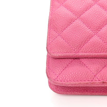 Chanel Iridescent Caviar Quilted Wallet on Chain WOC Pink 13 of 15