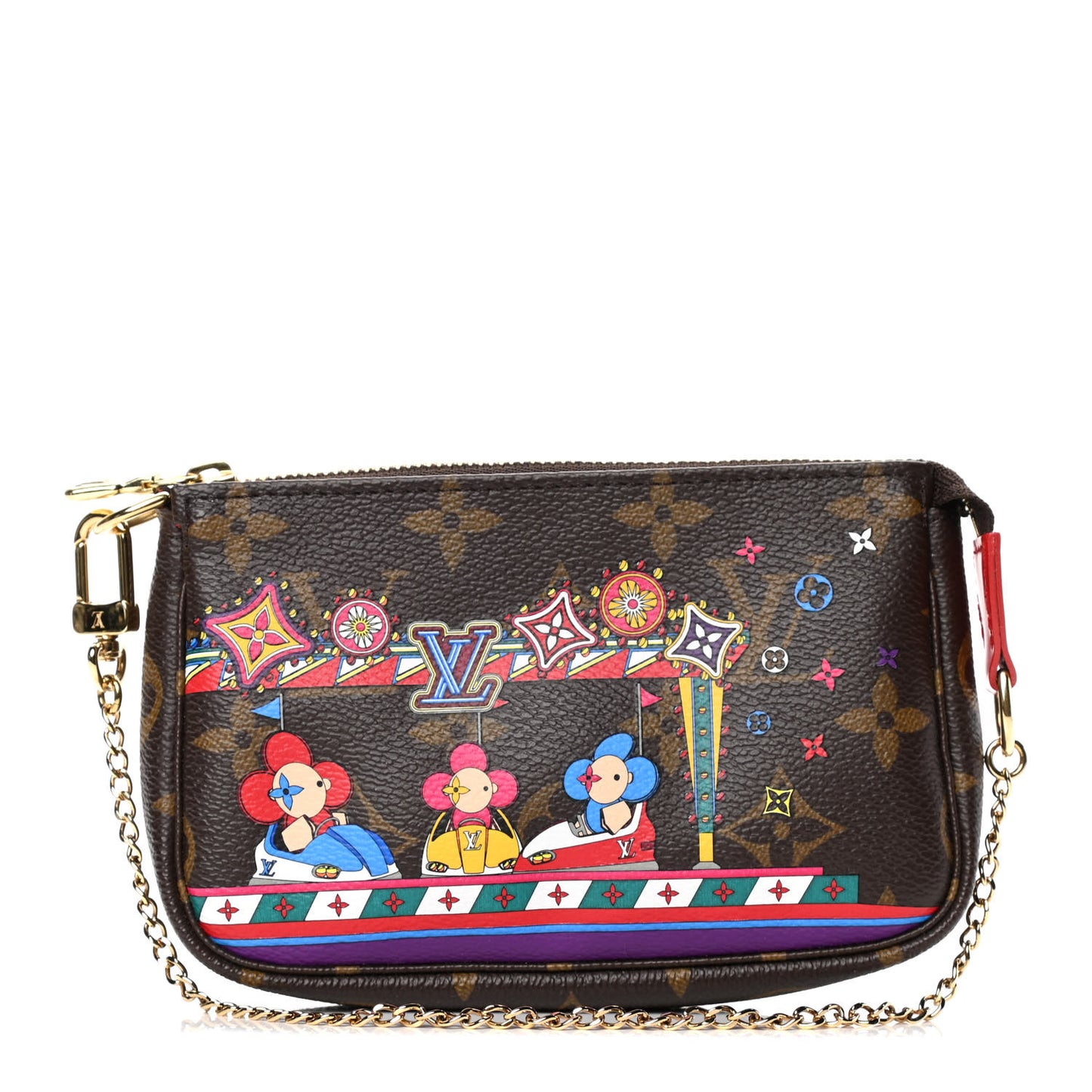 Monogram 2020 Christmas Animation Bumper Cars Mini Pochette Accessories Coquelicot