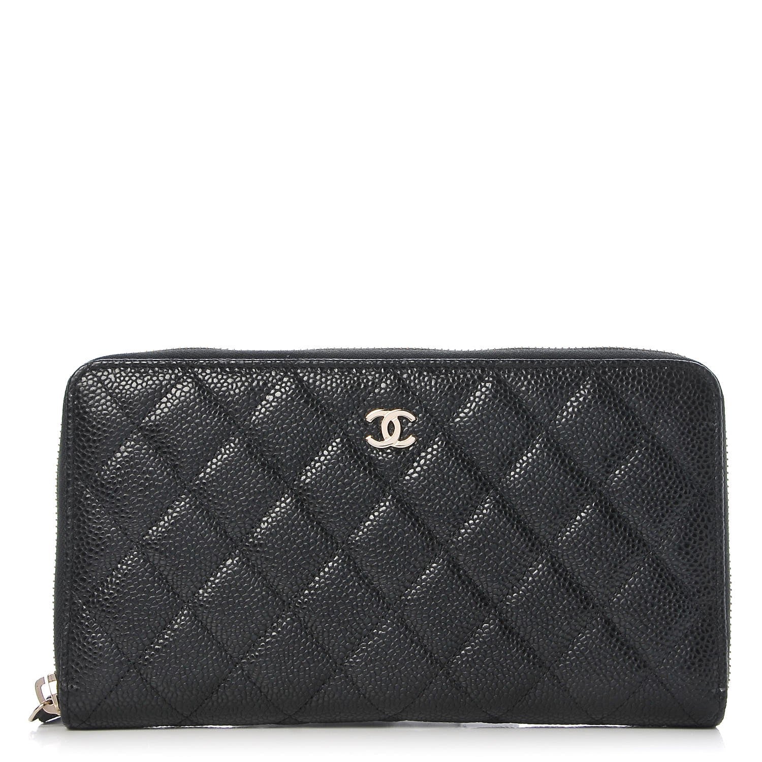 Chanel Caviar Quilted Large Zip Around Organizer Wallet Black 1 of 8