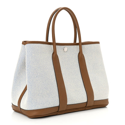 Hermes Twill H Negonda Garden Party 30 TPM Tote Ecru Alezan Bleu Bill 3 of 10