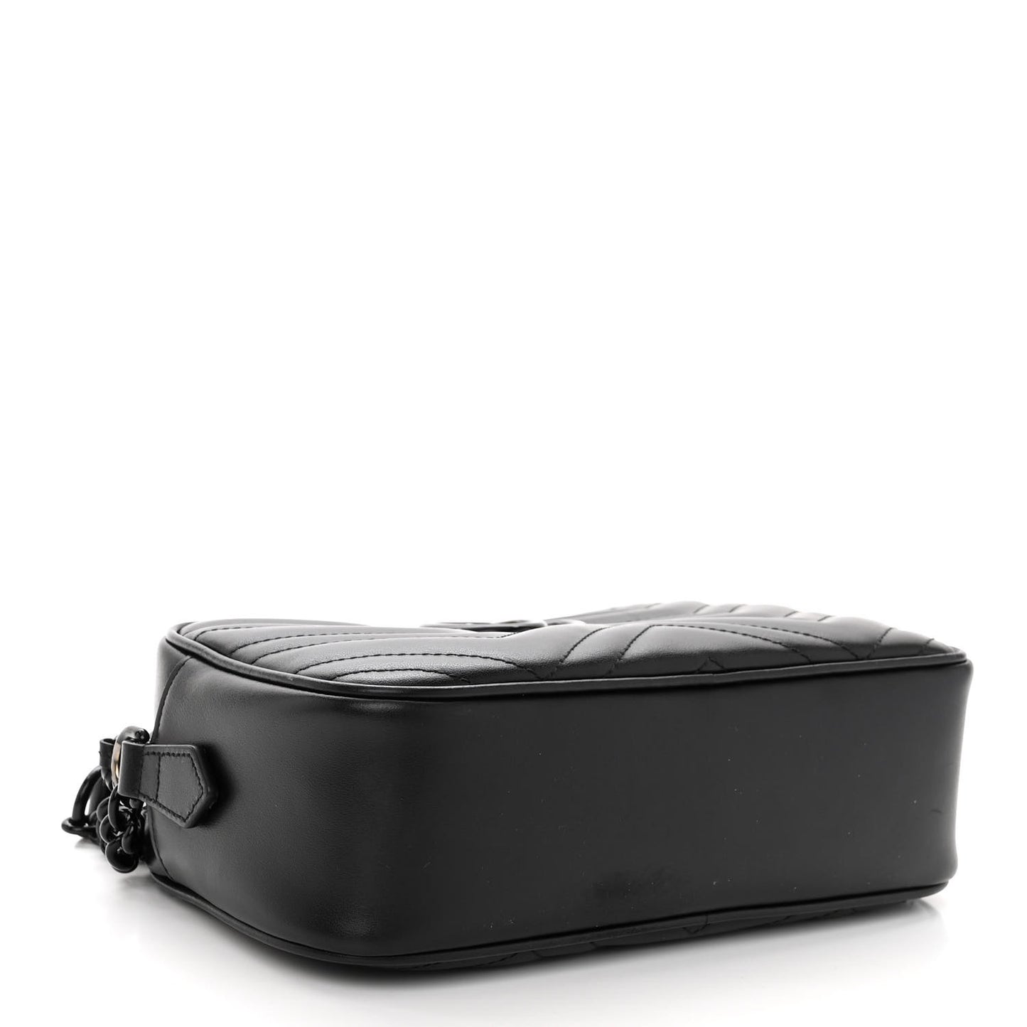 Calfskin Matelasse Monochrome Small GG Marmont Chain Shoulder Bag Black