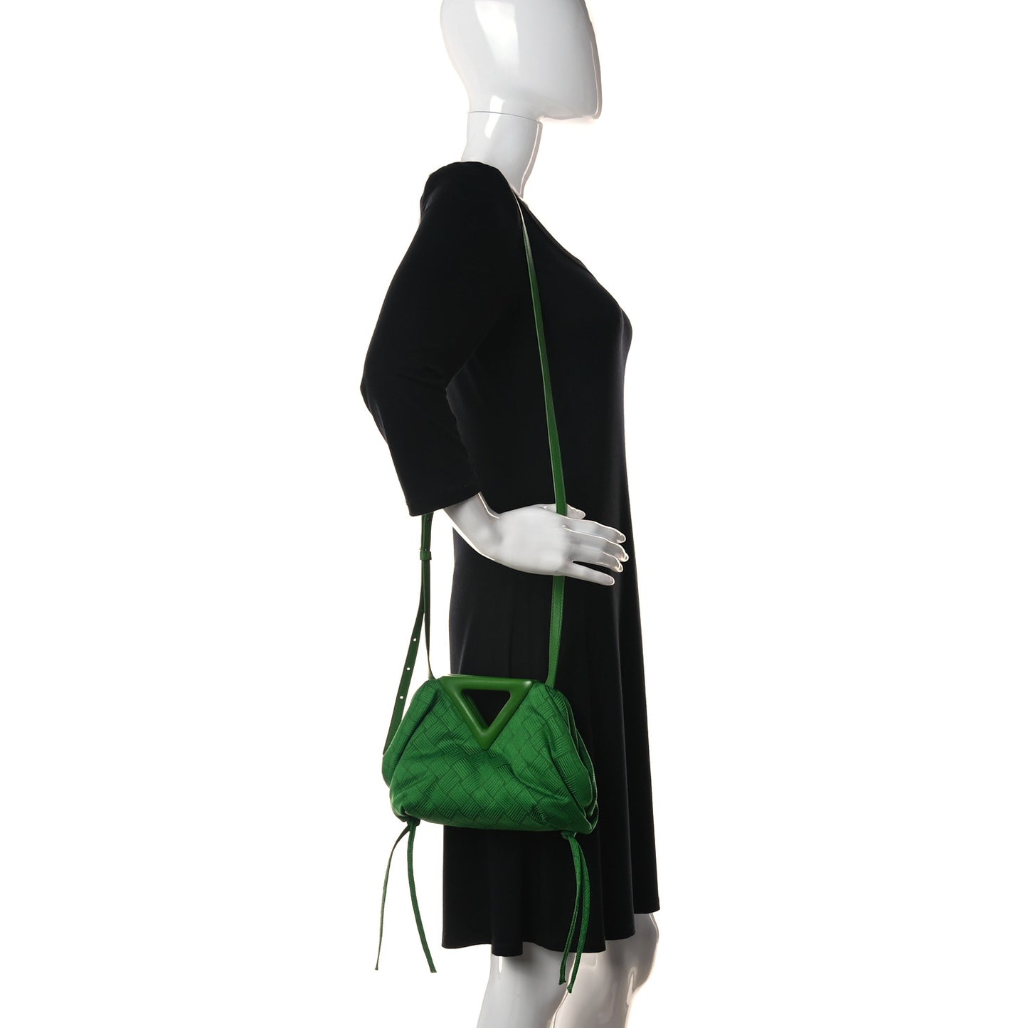 Nylon Jacquard Small The Point Triangle Bag Parakeet