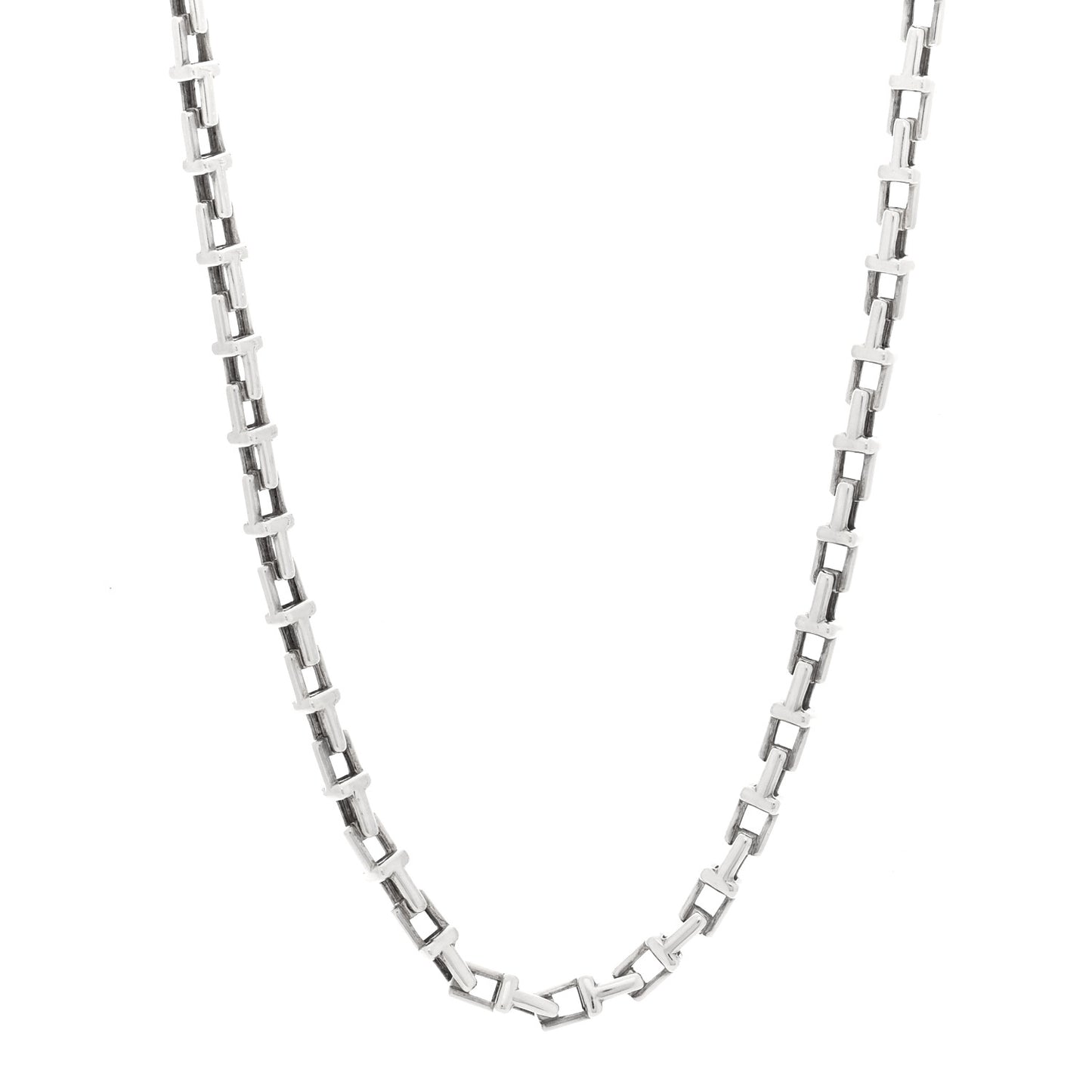 Sterling Silver T Link Necklace