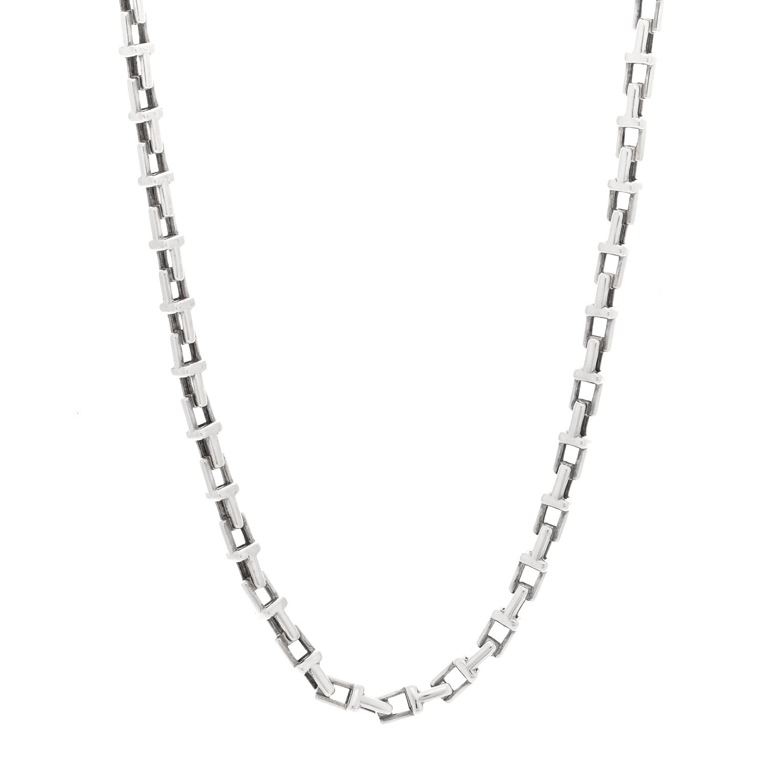 Tiffany Sterling Silver T Link Necklace 1 of 5