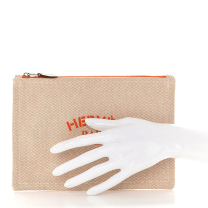 Hermes Toile Flat Yachting Pouch Orange 2 of 8