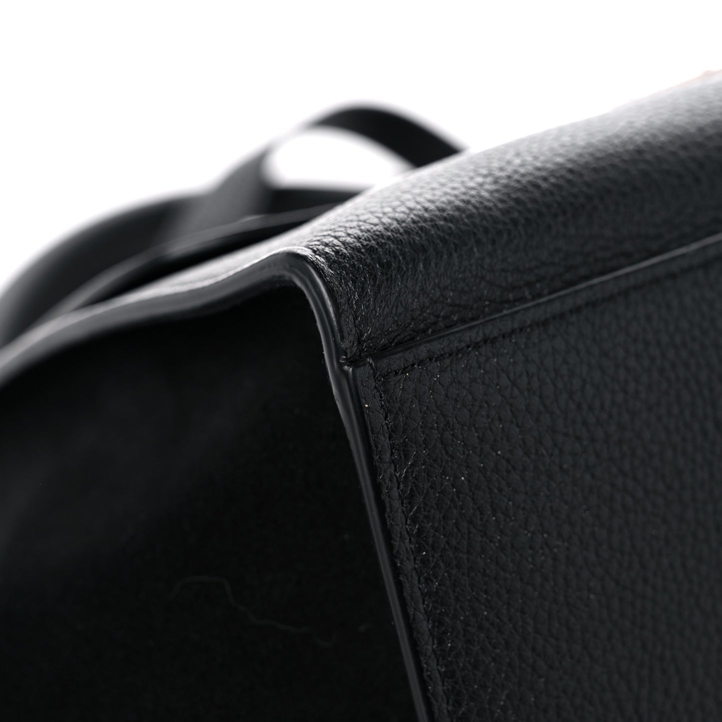 Drummed Calfskin Suede Small Trapeze Black