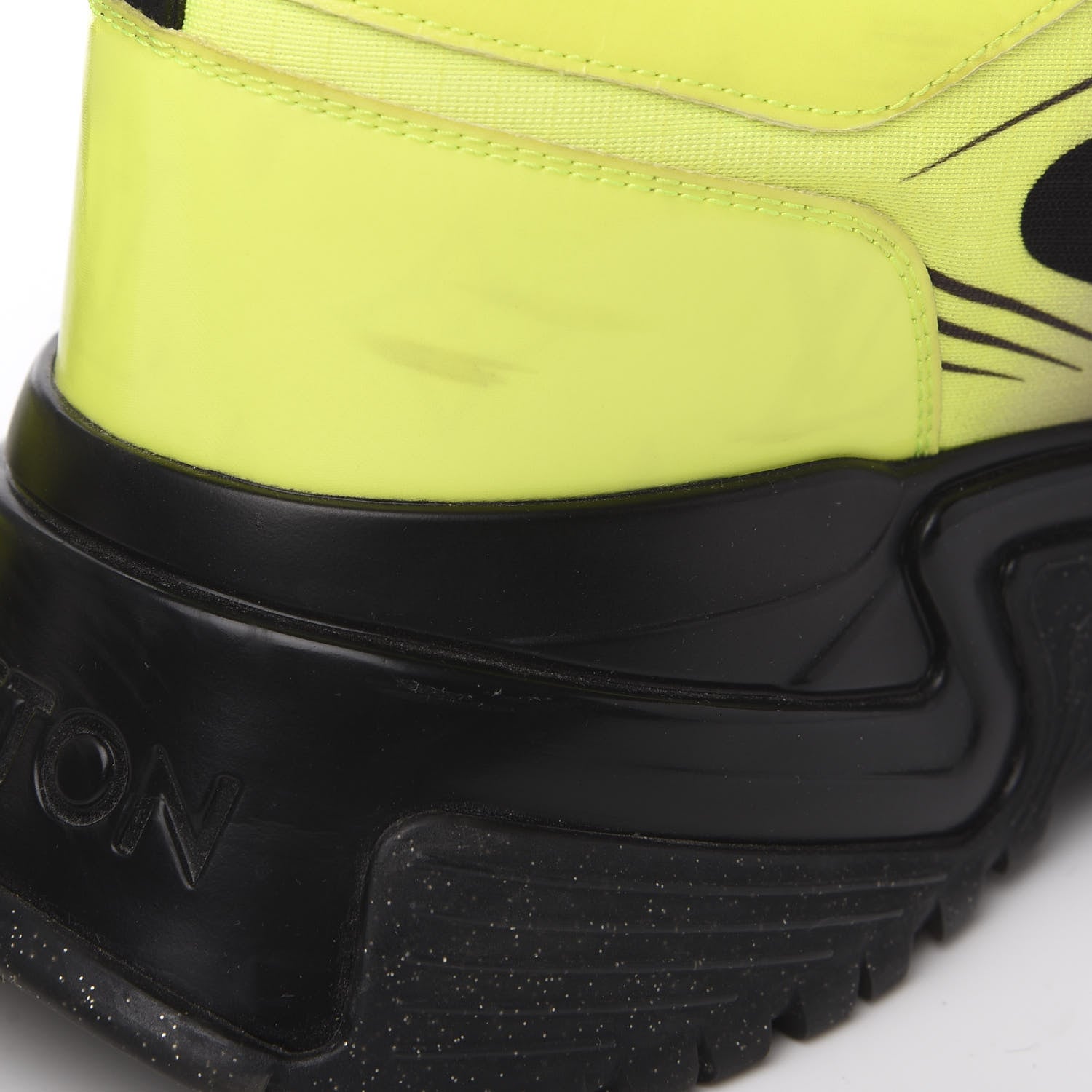 Louis Vuitton Calfskin Mens Run Away Pulse Sneakers 7 Black Yellow 10 of 11