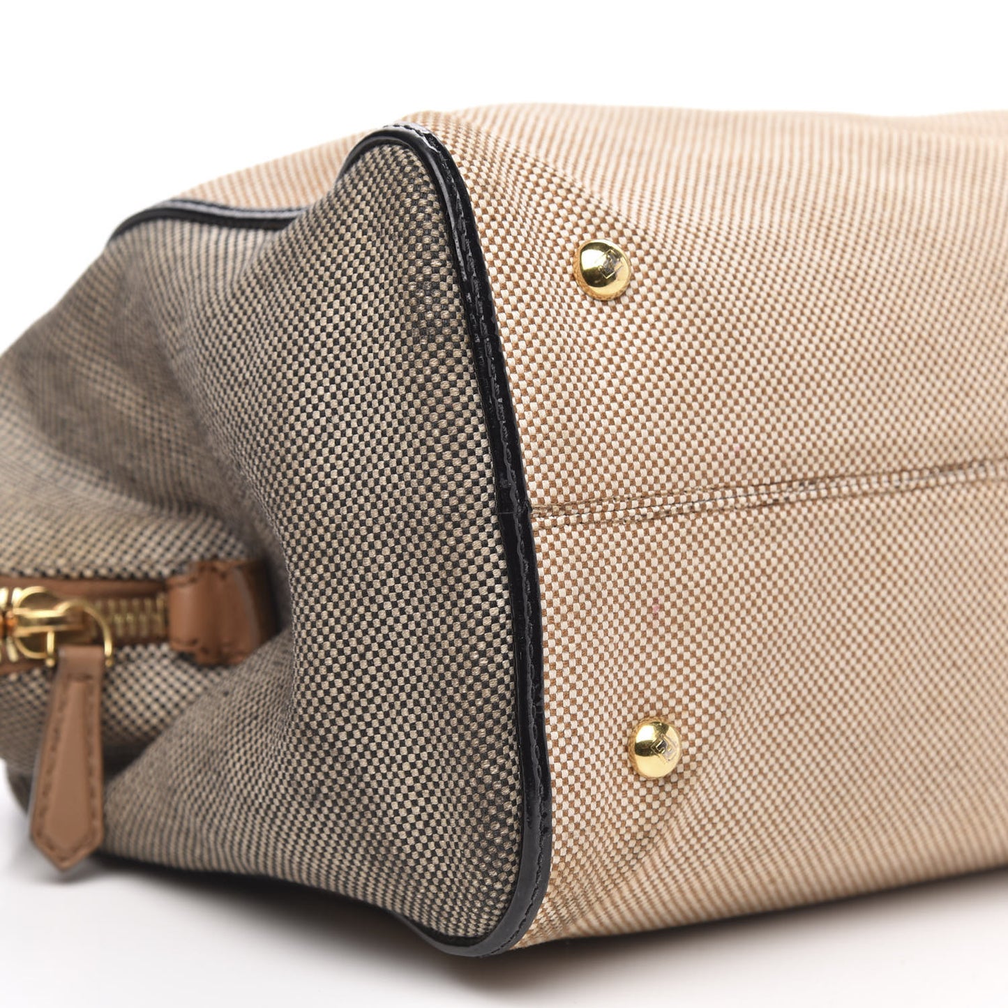 Canvas Colorblock Small Chameleon Tote Natural