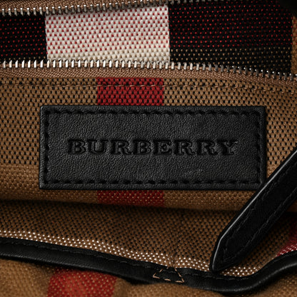 Burberry Grainy Calfskin House Check Small Maidstone Black 6 of 16