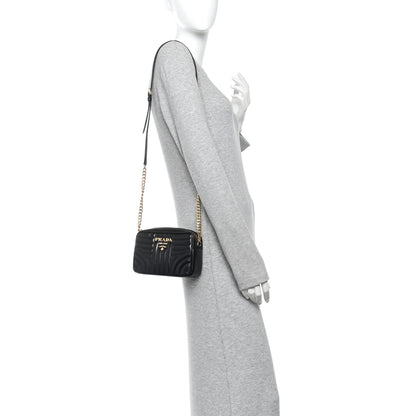 Prada Soft Calfskin Diagramme Crossbody Bag Black 2 of 10