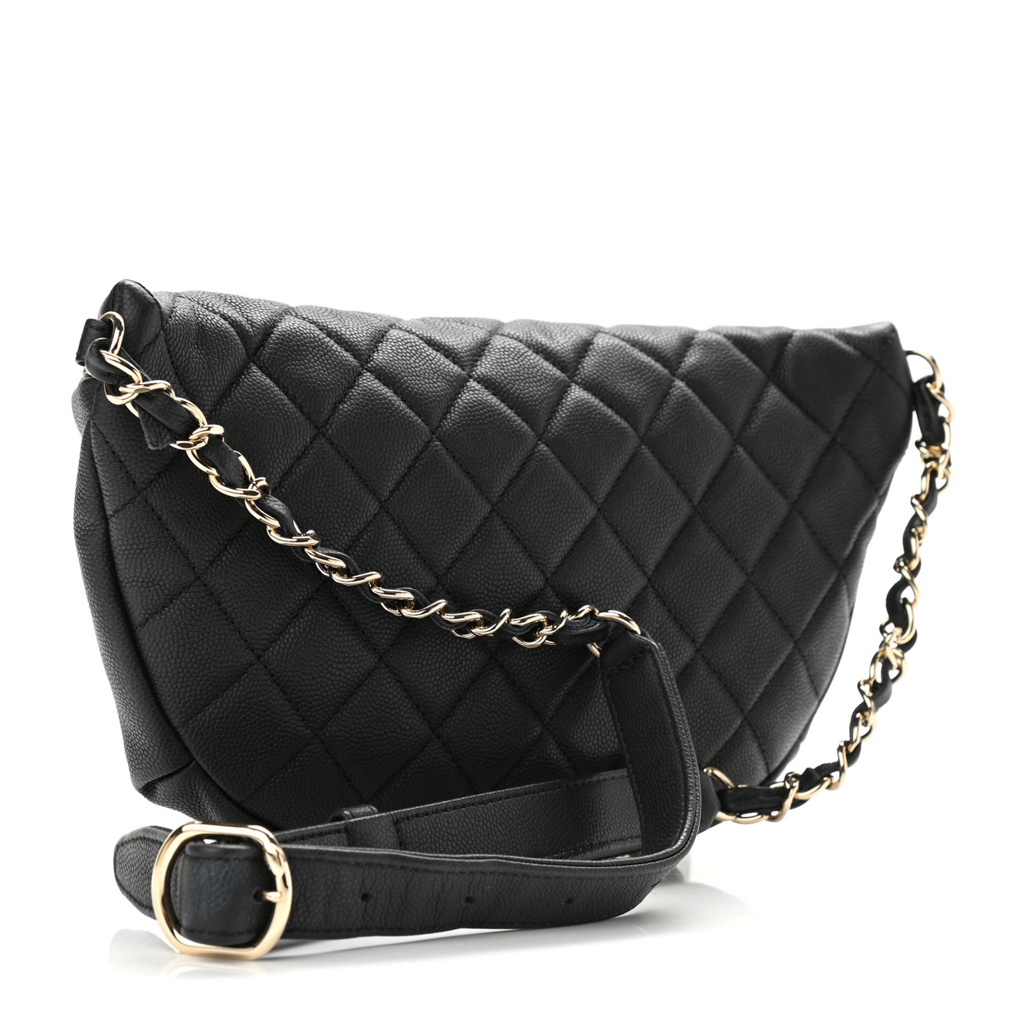 Caviar Quilted Business Affinity Waist Belt Bag Black