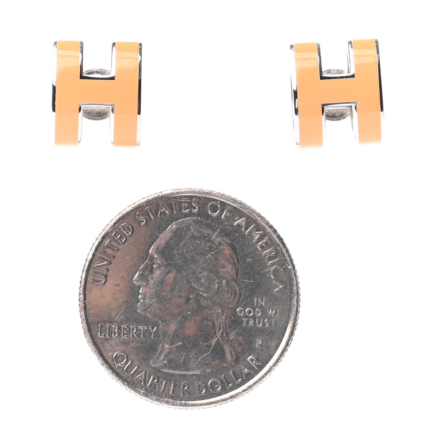Palladium Lacquered Pop H Earrings Orange