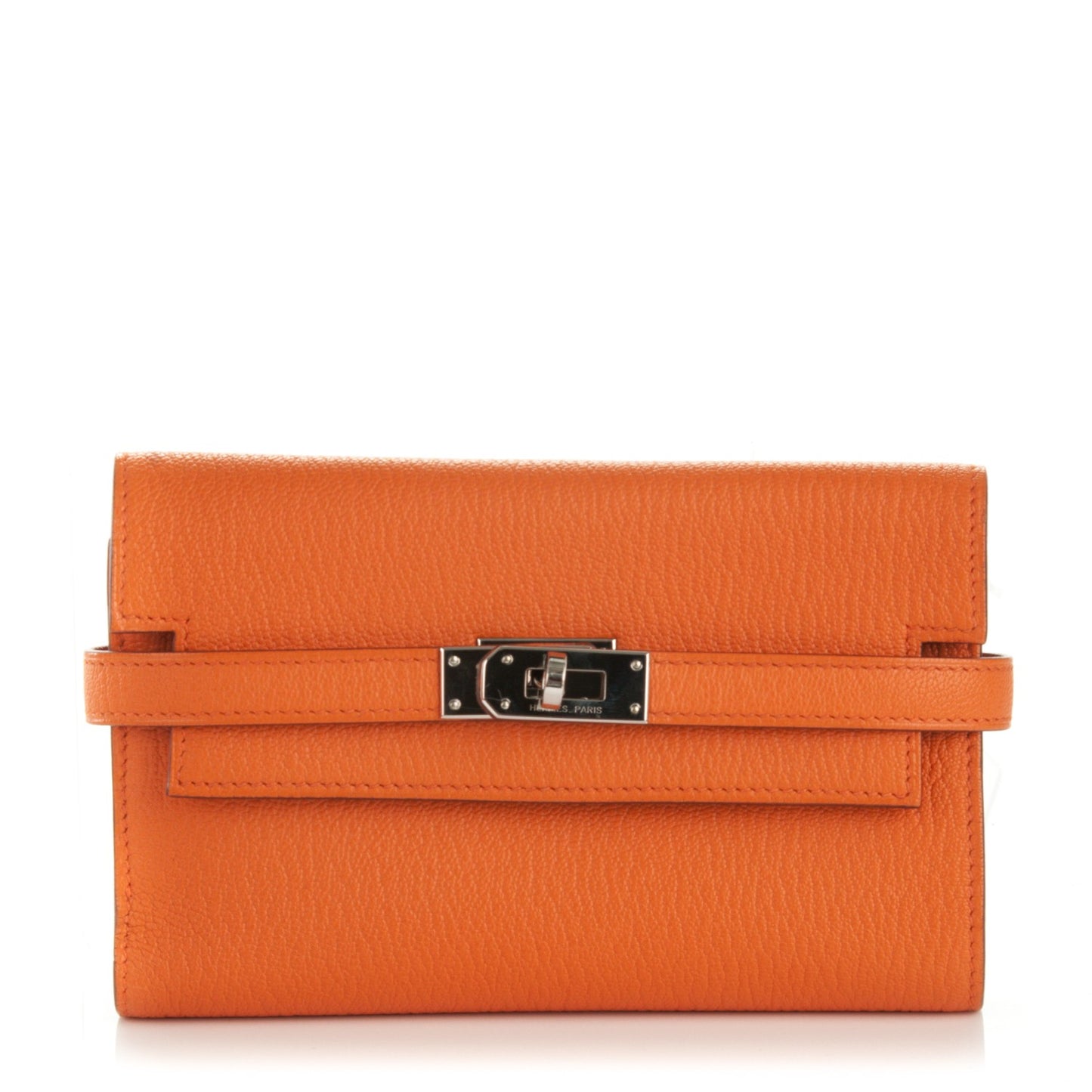 Chevre Mysore Medium Kelly Wallet Orange