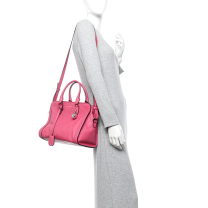 Alexander McQueen Pebbled Calfskin Small Skull Padlock Zip Around Tote Bouganville 2 of 12