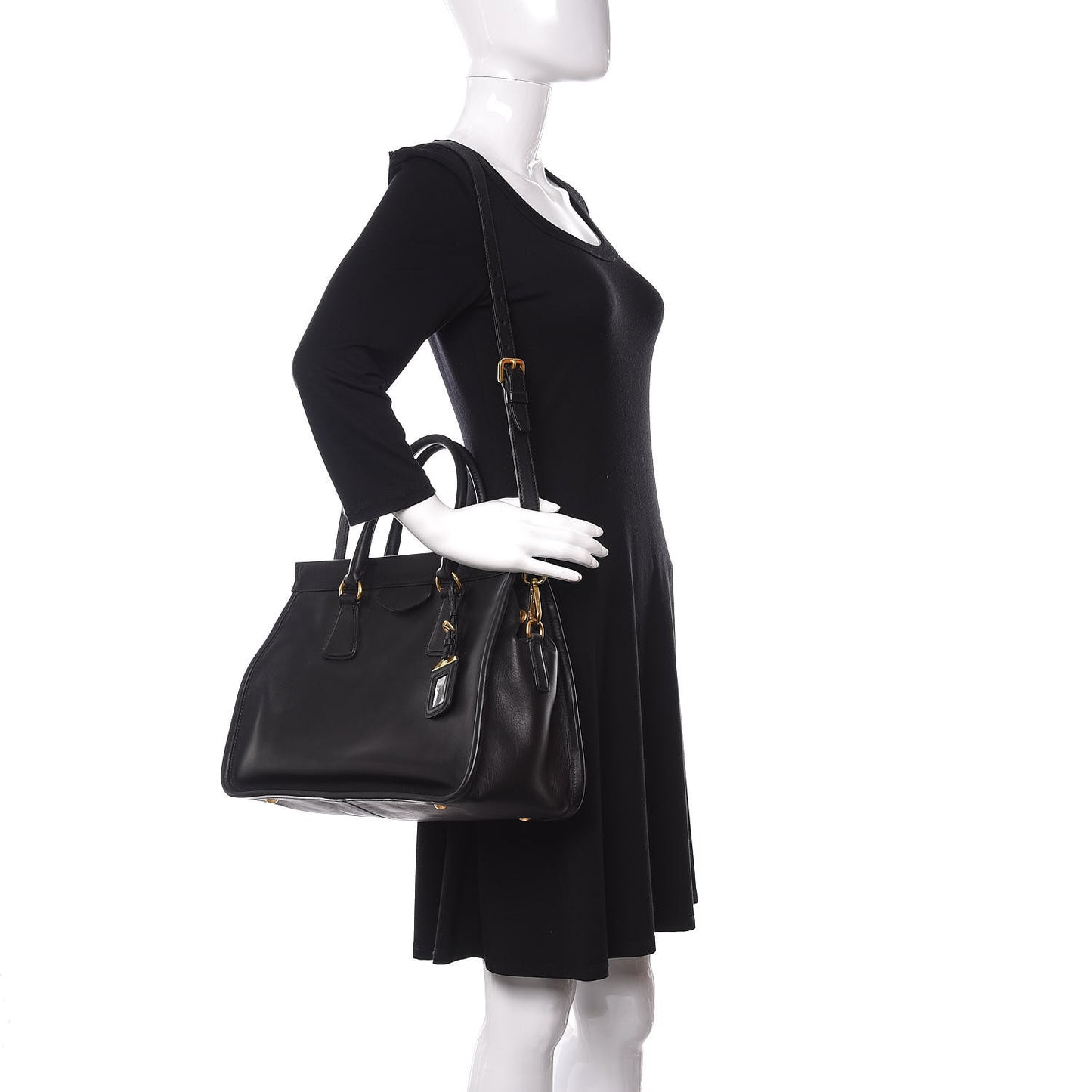 City Calf Tote Black