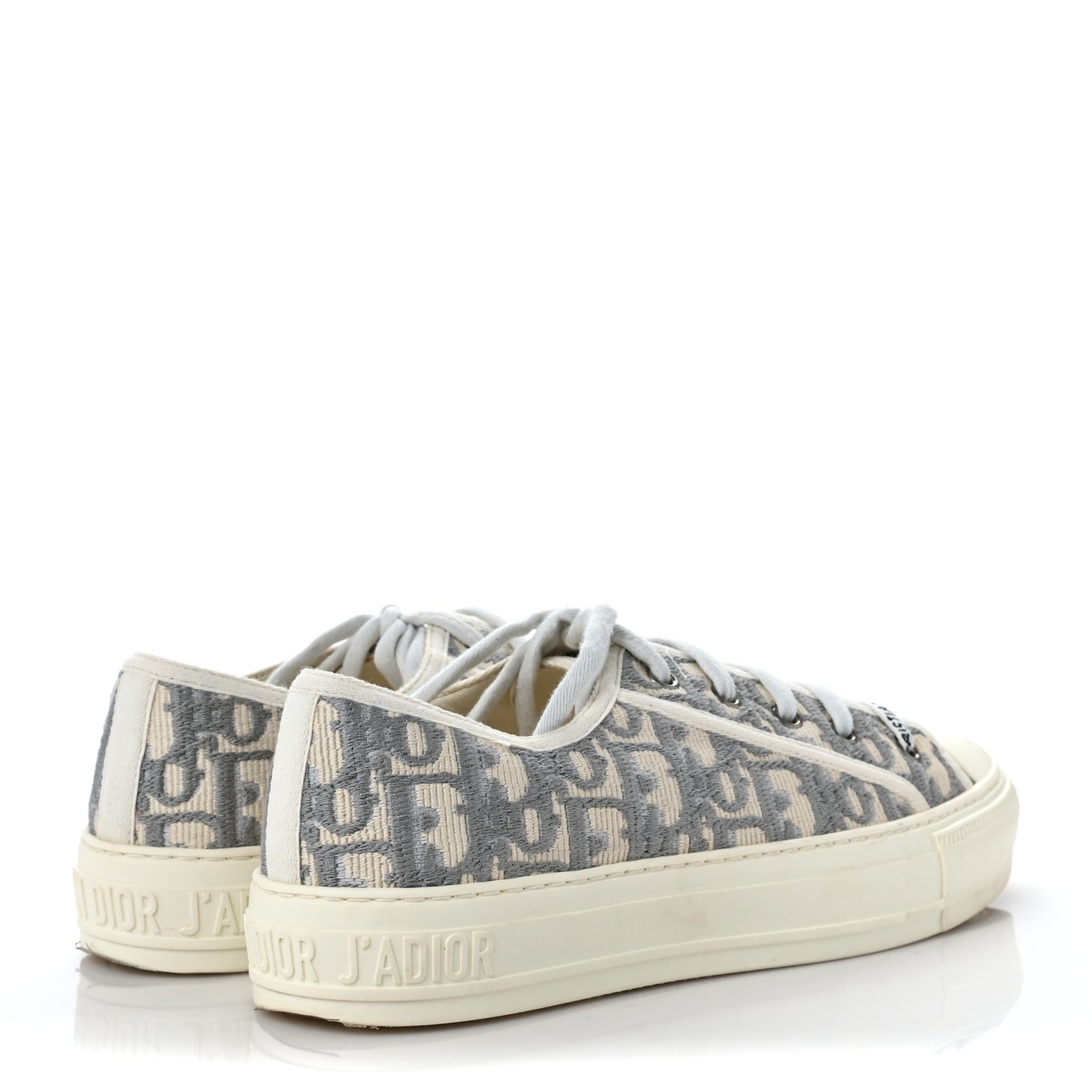 Canvas Oblique Walk'N'Dior Low Top Sneakers 38 Grey Stone