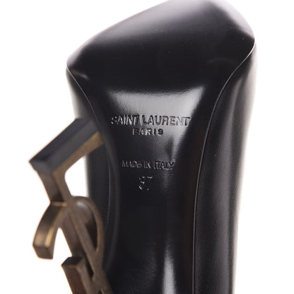 Saint Laurent Calfskin Opyum 100 Pumps 37 Black Gold 6 of 9