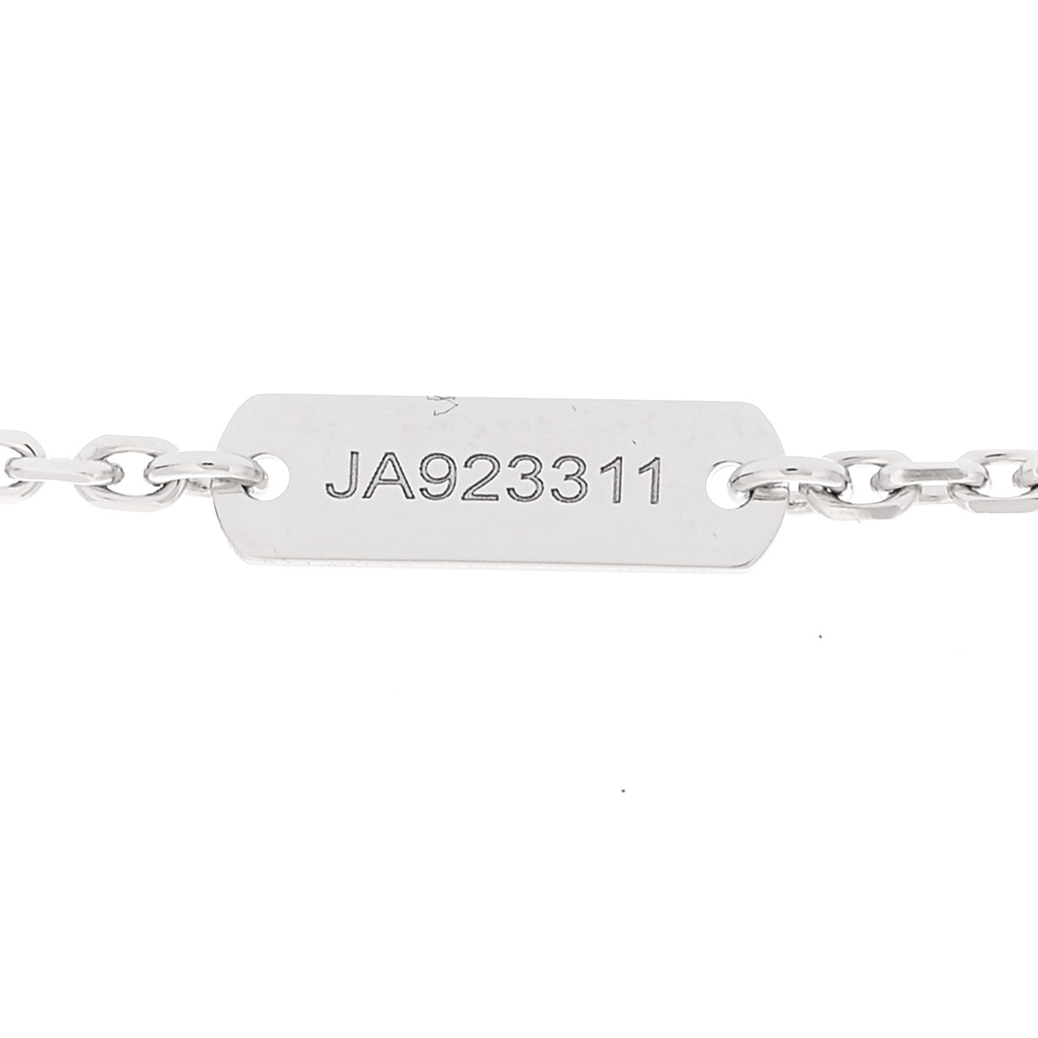 Van Cleef & Arpels 18K White Gold Diamond Guilloche Vintage Alhambra Pendant Necklace 4 of 6