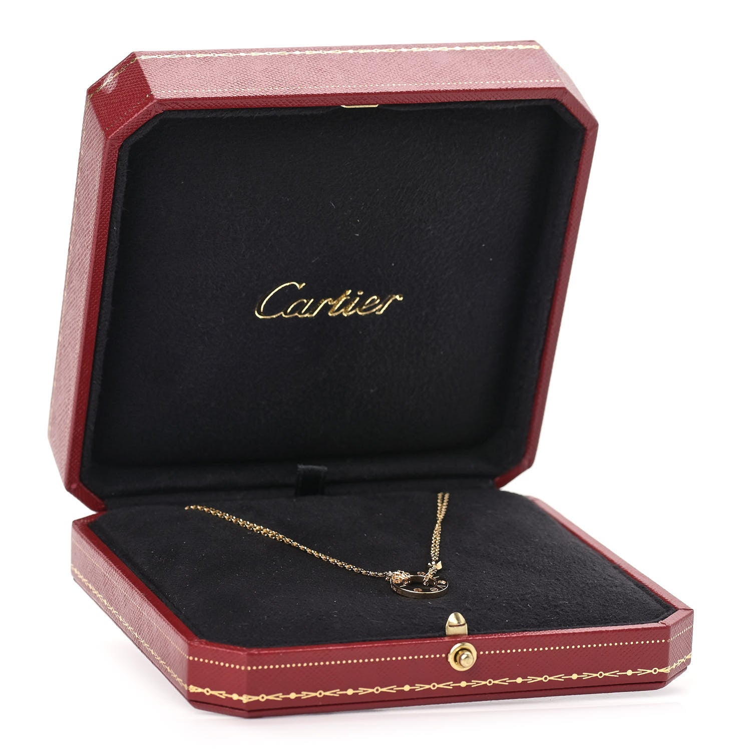 Cartier 18K Yellow Gold 2 Diamond LOVE Necklace 7 of 7