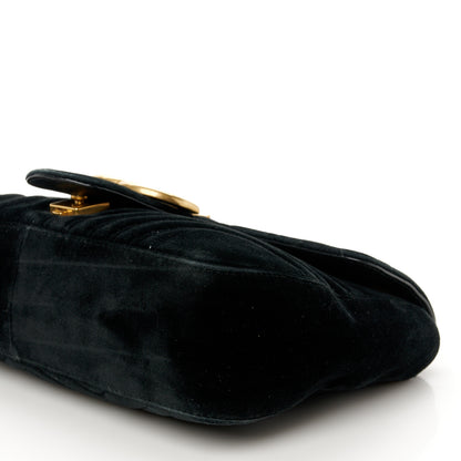 Gucci Velvet Matelasse Medium GG Marmont Shoulder Bag Black 10 of 10