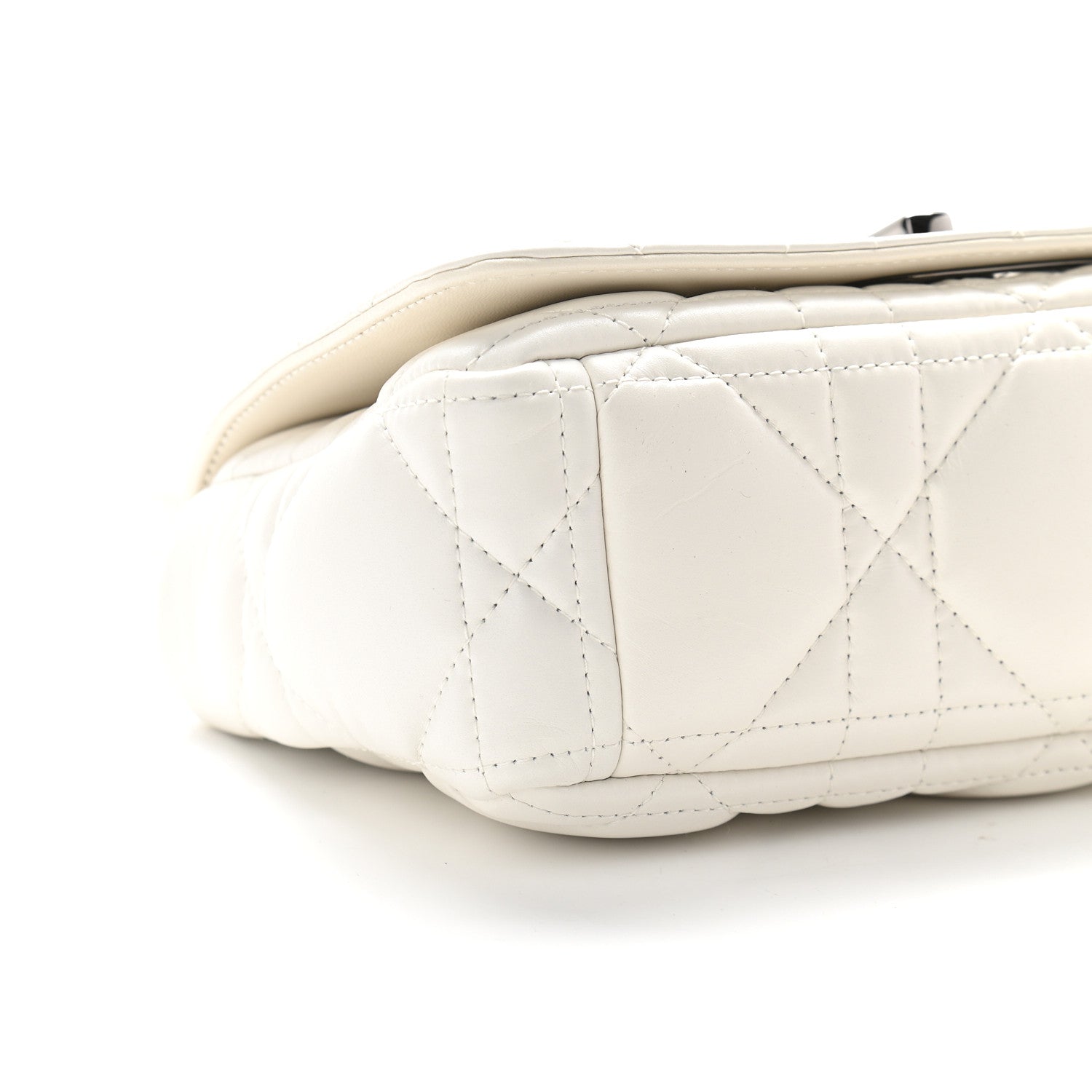 Christian Dior Lambskin Macrocannage Small Dior Caro Bag Ivory 8 of 9