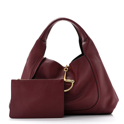 Gucci Grained Calfskin Softbit Maxi Shoulder Bag Rosso Ancora Red 3 of 14