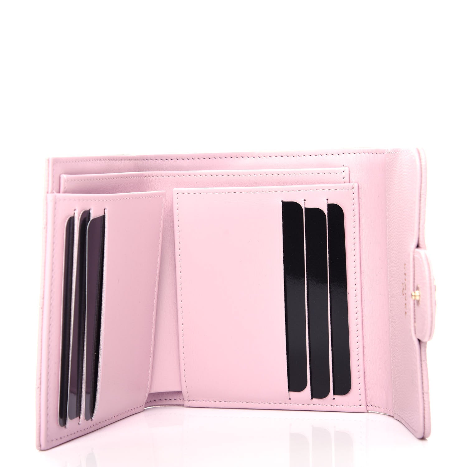 Chanel Caviar Quilted Compact Flap Wallet Light Pink 5 of 9