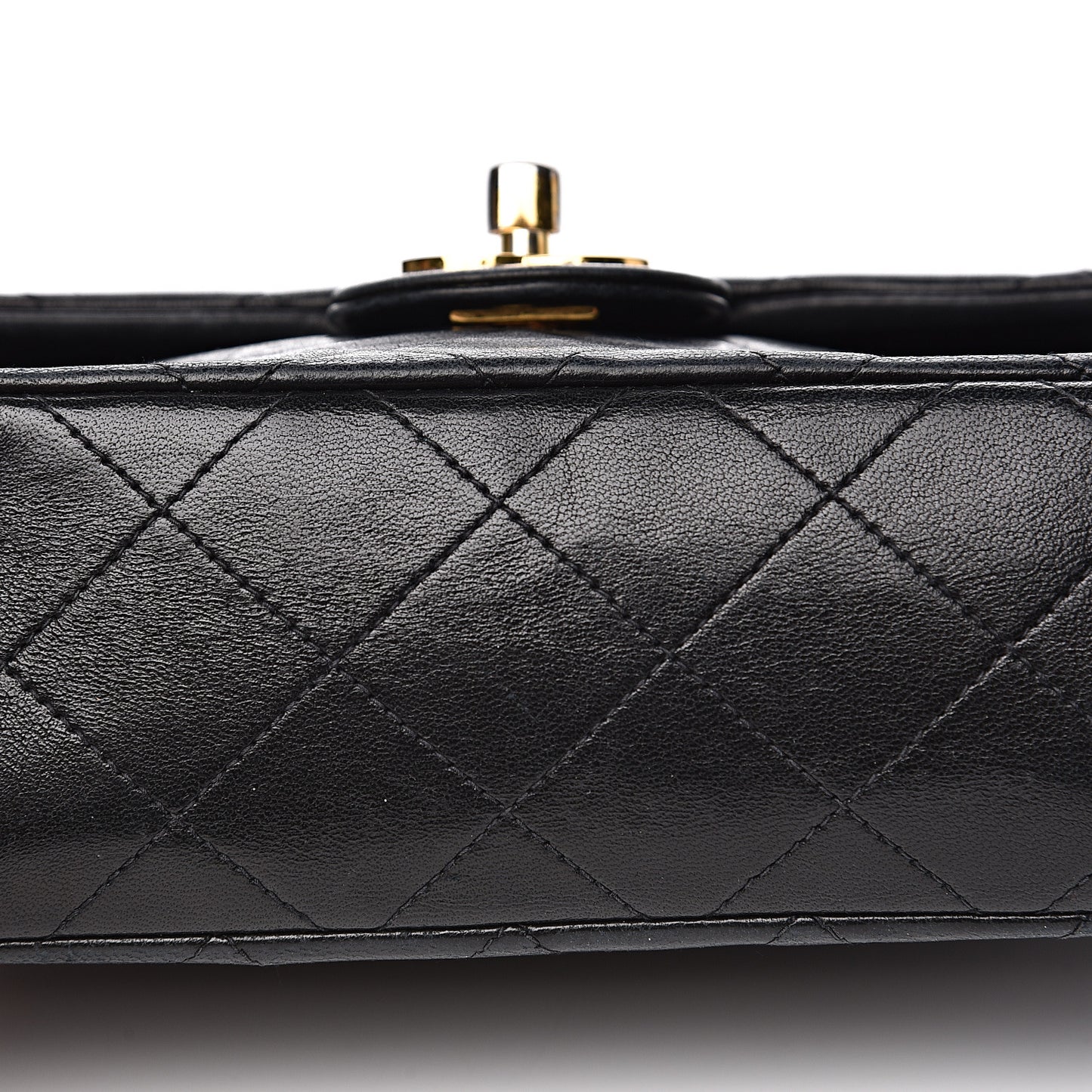 Lambskin Quilted Mini Square Flap Black