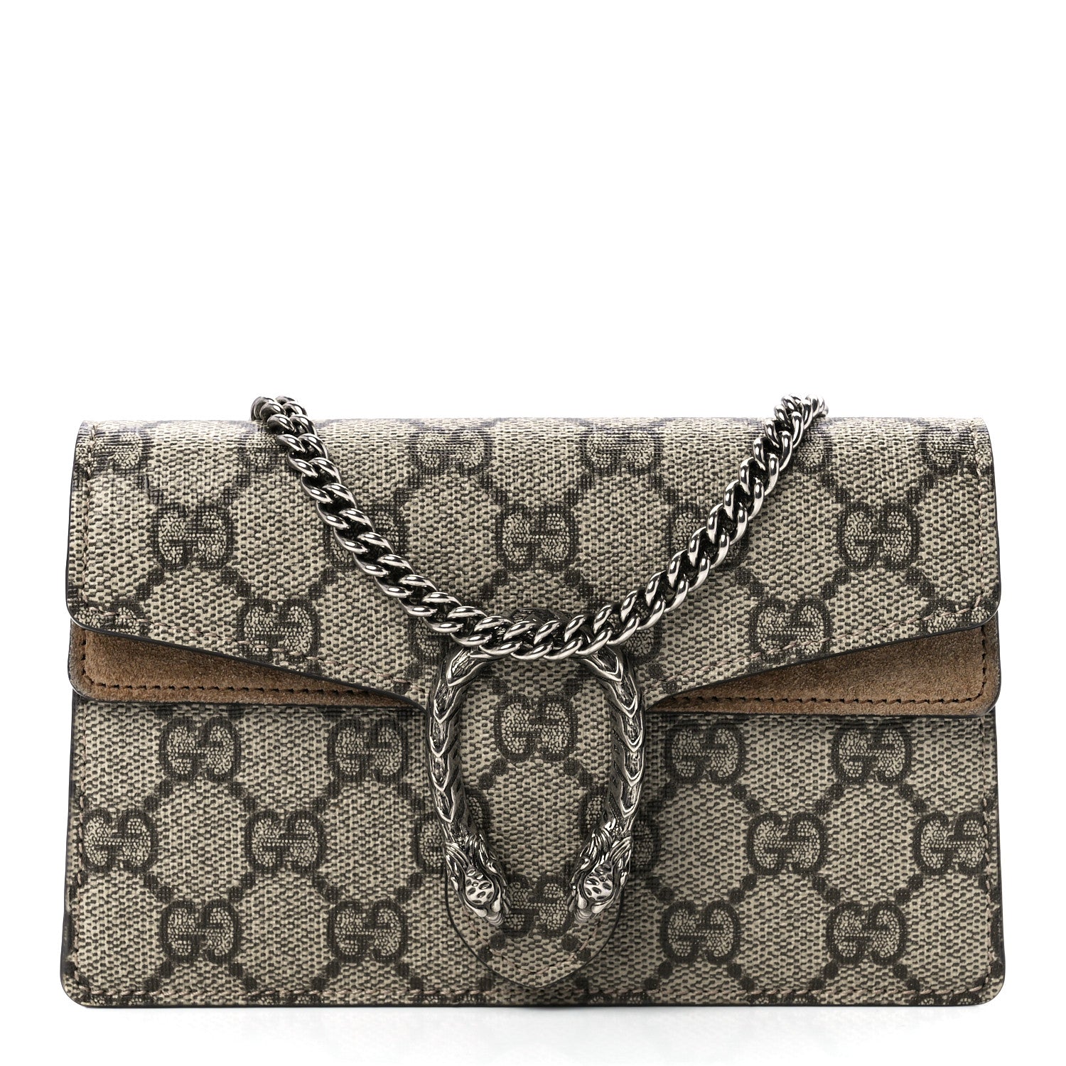 Gucci GG Supreme Monogram Super Mini Dionysus Shoulder Bag Taupe 1 of 10