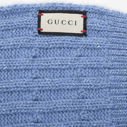 Gucci Wool Knit Shine Reg Scarf Bluette Sky Blue 4 of 4