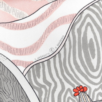 Hermes Silk Twill Le Premier Chant Scarf 90 White Gris Grenadine 3 of 5