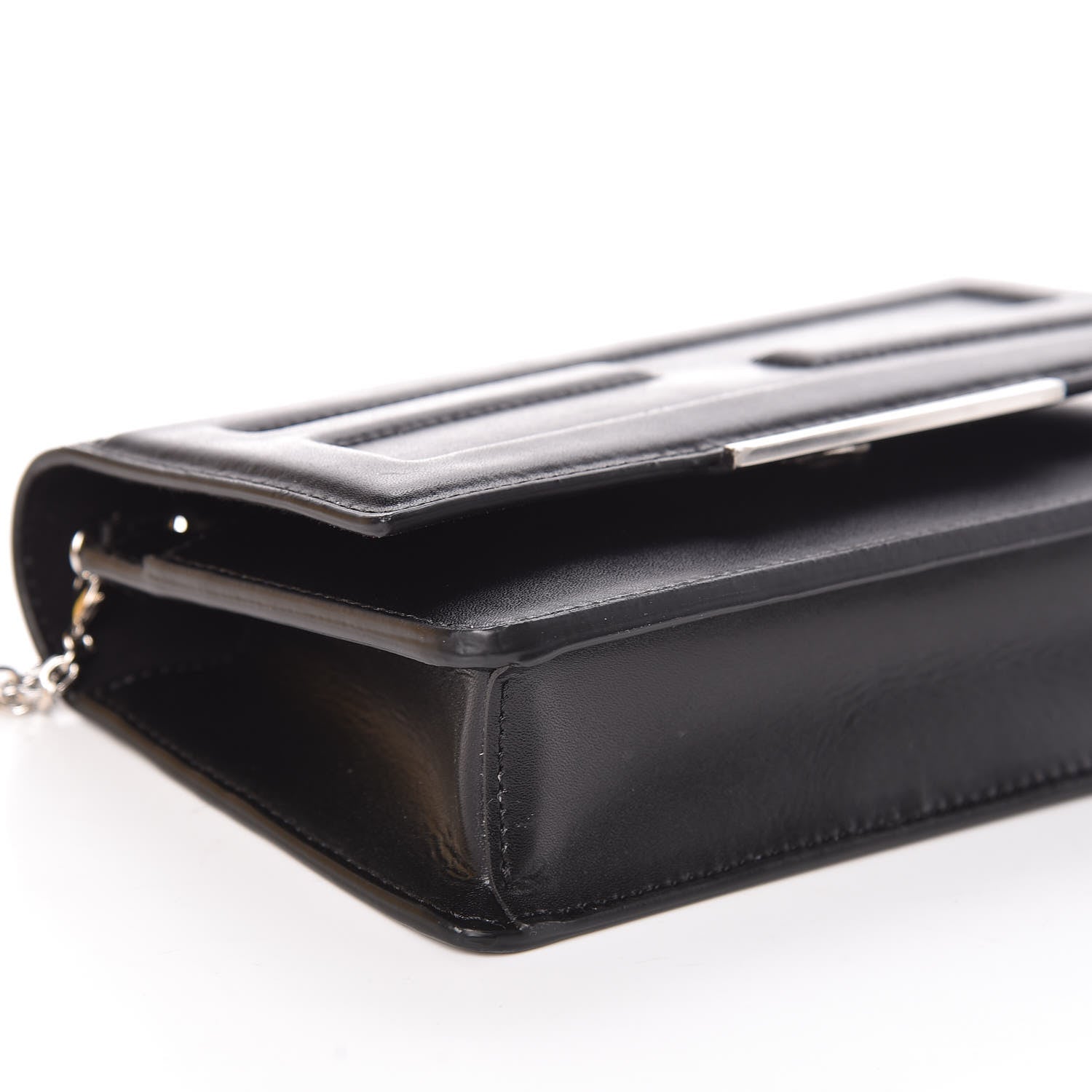 Fendi Vitello Flamingo Tube Wallet on Chain Black 5 of 9