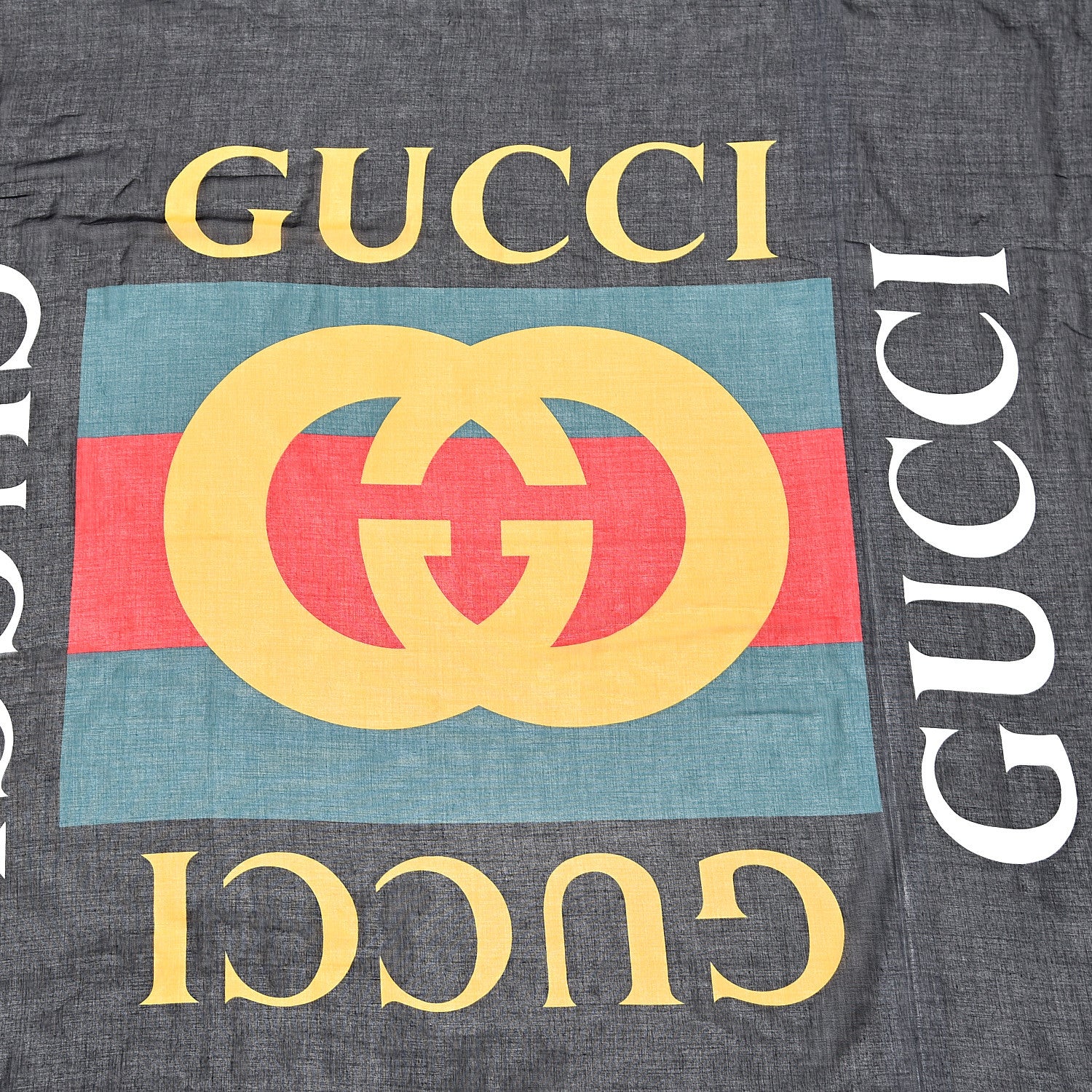 Gucci Modal Silk Logo Square Scarf Black 3 of 4