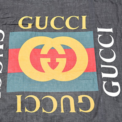 Gucci Modal Silk Logo Square Scarf Black 3 of 4