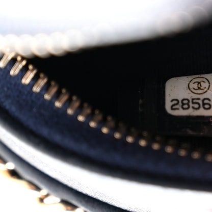 Chanel Lambskin Quilted Chain Around CC Round Clutch With Chain Navy 7 of 11