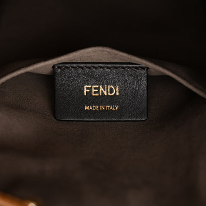 Fendi Glazed Fabric Vitello Grace F is Fendi FF 1974 Stamp Patch Grande Mon Tresor Bucket Bag Mogano Panna Nocciola 6 of 13