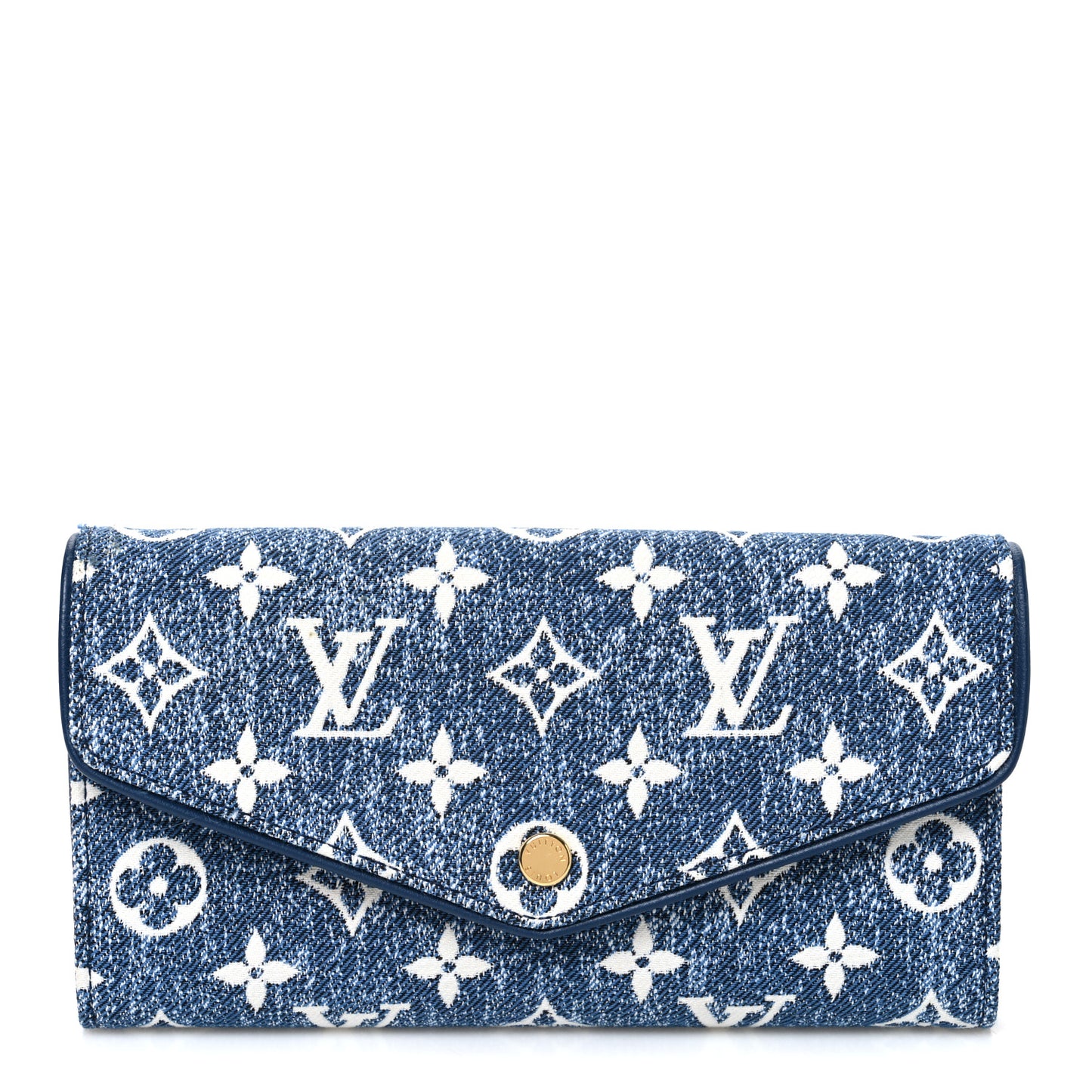 Monogram Jacquard Denim Sarah Wallet Bleu