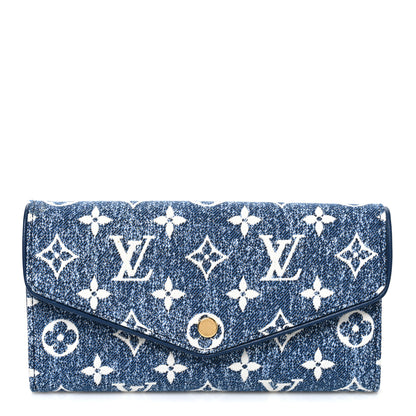 Louis Vuitton Monogram Jacquard Denim Sarah Wallet Bleu 1 of 6
