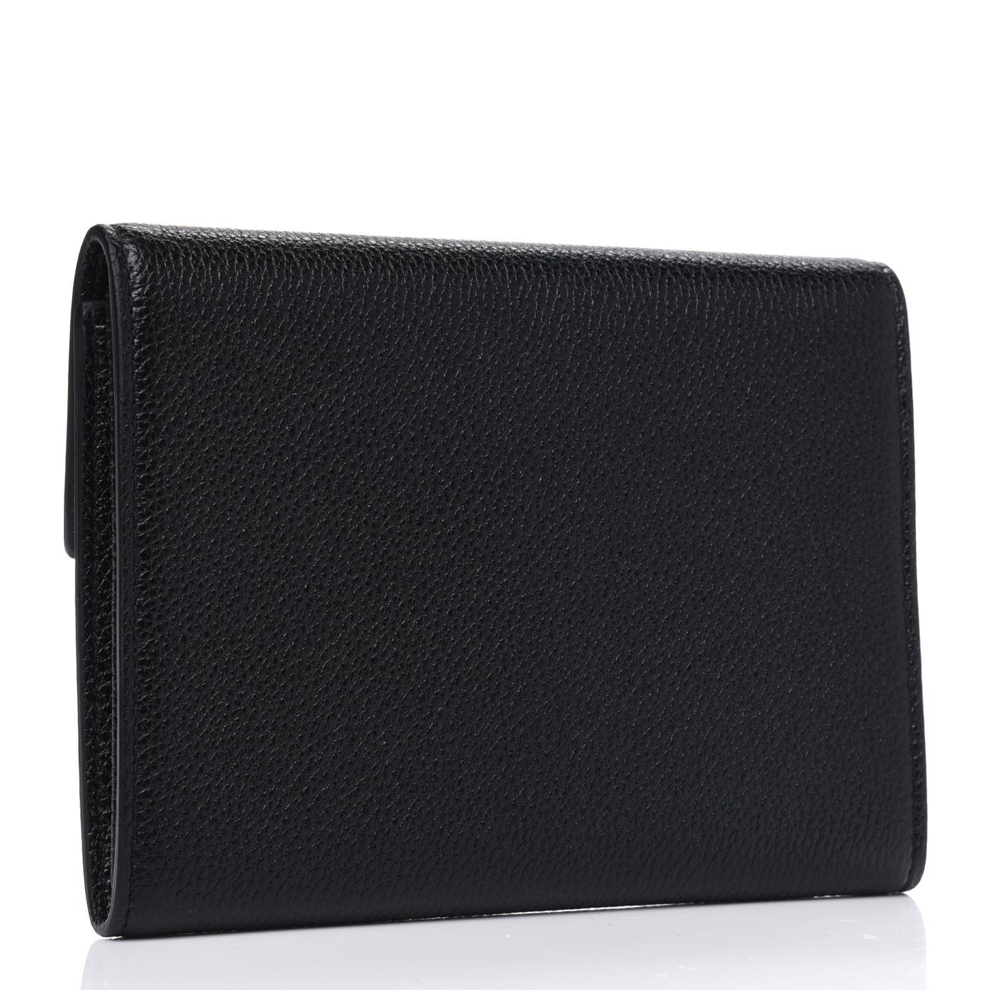 Grainy Calfskin Zumi Flap Card Case Black