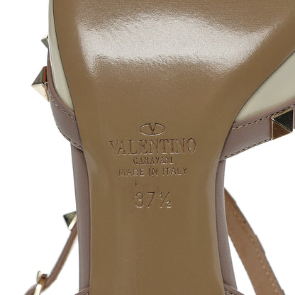 Valentino Garavani Patent Rockstud Ankle Strap Low Heel Pumps 37.5 Ivory Poudre 6 of 7