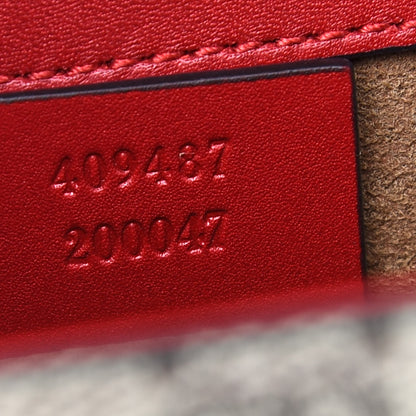 Gucci GG Supreme Monogram Calfskin Small Padlock Shoulder Bag Beige Hibiscus Red New Rosette 7 of 10