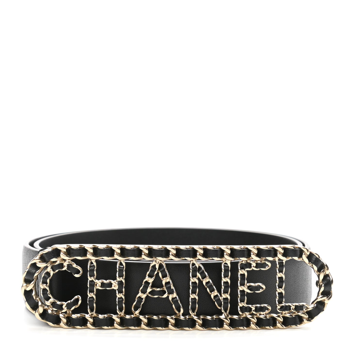 Calfskin CC Chain Vintage Allure Logo Belt 70 28 Black
