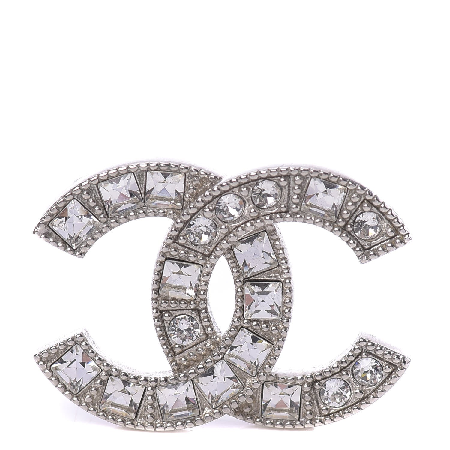 Chanel Baguette Crystal CC Small Brooch Silver 1 of 4