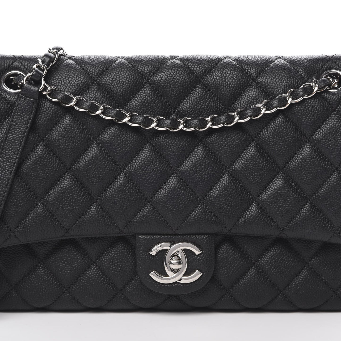 Caviar Quilted Jumbo Easy Flap Black