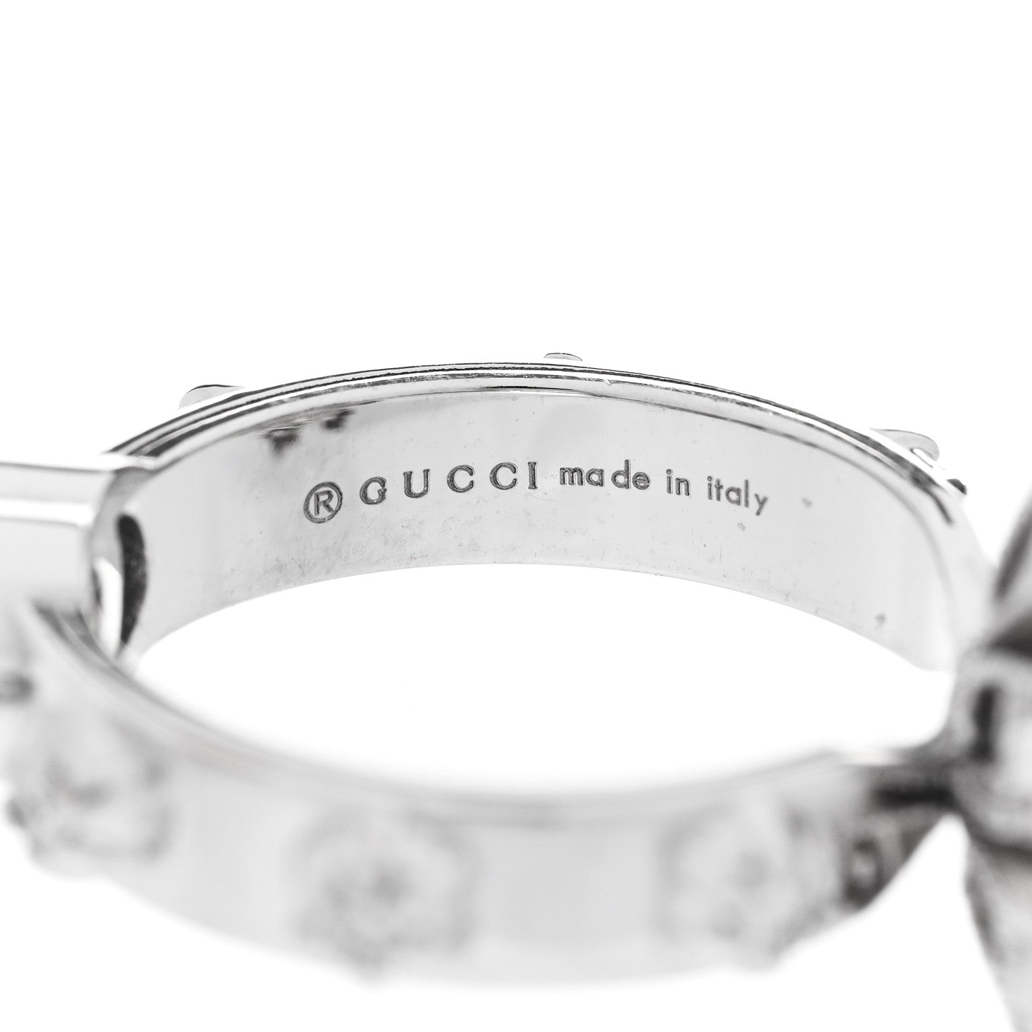 Gucci 18K White Gold Diamond Flora Ring 50 5.5 5 of 9