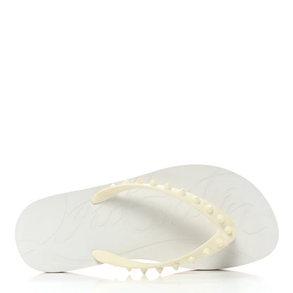 Christian Louboutin Rubber Spike Loubi Donna Flip Flop 38 White 6 of 7