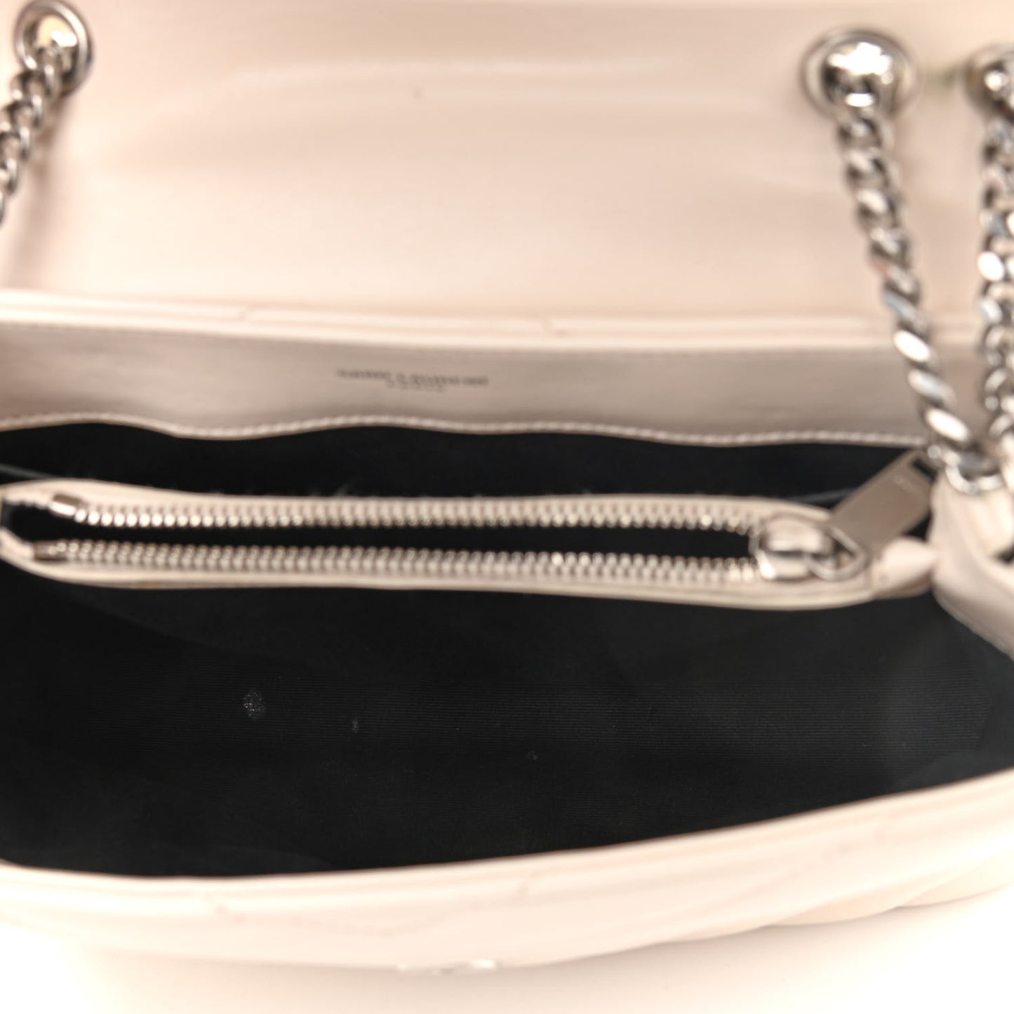 Calfskin Y Quilted Monogram Small Loulou Chain Satchel Crema Soft