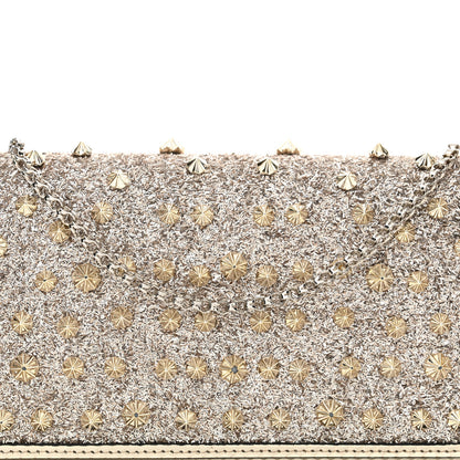 Christian Louboutin Patent Calfskin Pearl Boudoir Glitter Chain Wallet Platinum 8 of 11